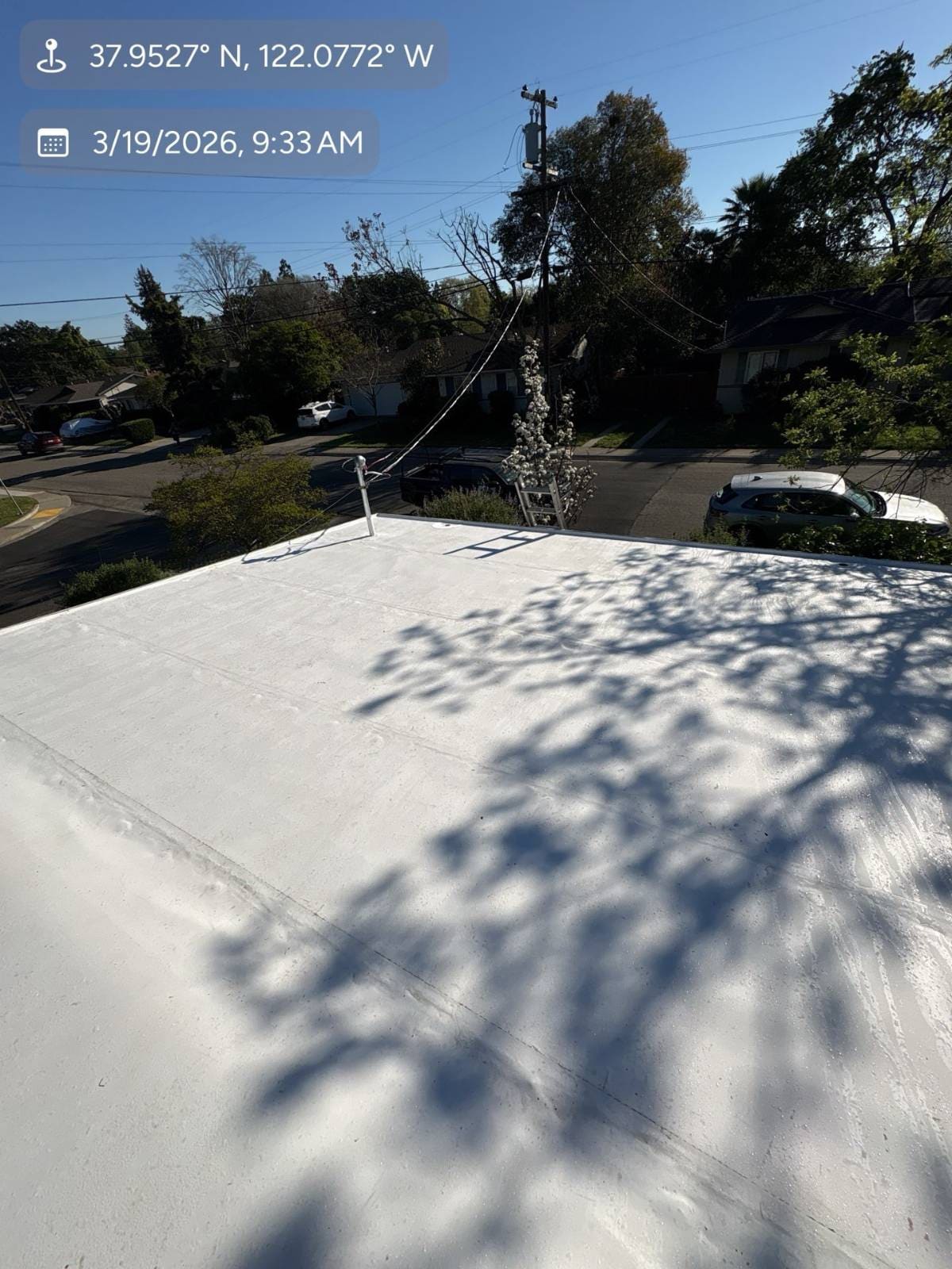 GAF EverGuard PVC in White — roof replacement, Pleasant Hill