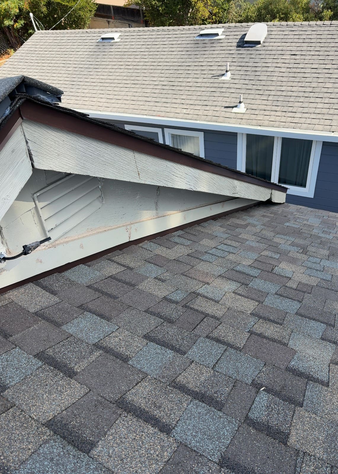CertainTeed Landmark Pro Solaris in Max Def Weathered Wood — roof replacement & skylight installation, Belmont (photo 14)