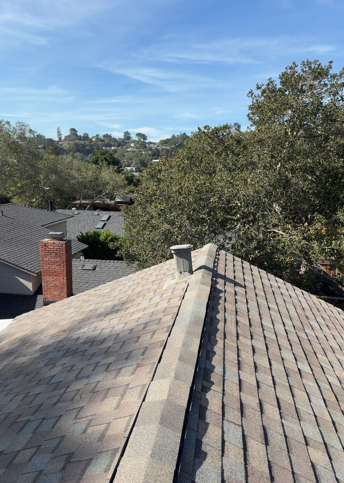CertainTeed Landmark Pro Solaris in Max Def Weathered Wood — roof replacement & skylight installation, Belmont (photo 2)