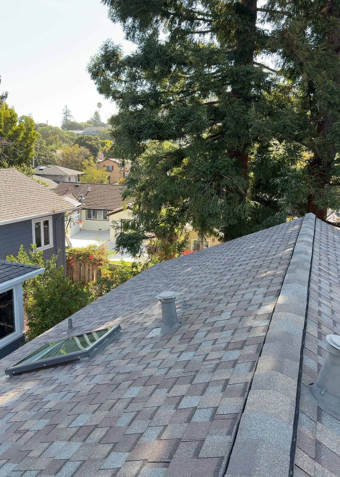 CertainTeed Landmark Pro Solaris in Max Def Weathered Wood — roof replacement & skylight installation, Belmont (photo 9)